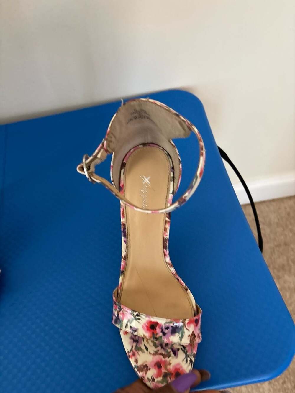 Xappeal Angelina Floral Ankle Strap Heeled Sandals Size 9.5 - Picture 9 of 11